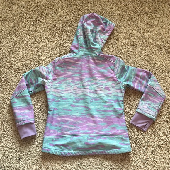 Blue and teal rain jacket with warm inside size 10/12 - Picture 2 of 4